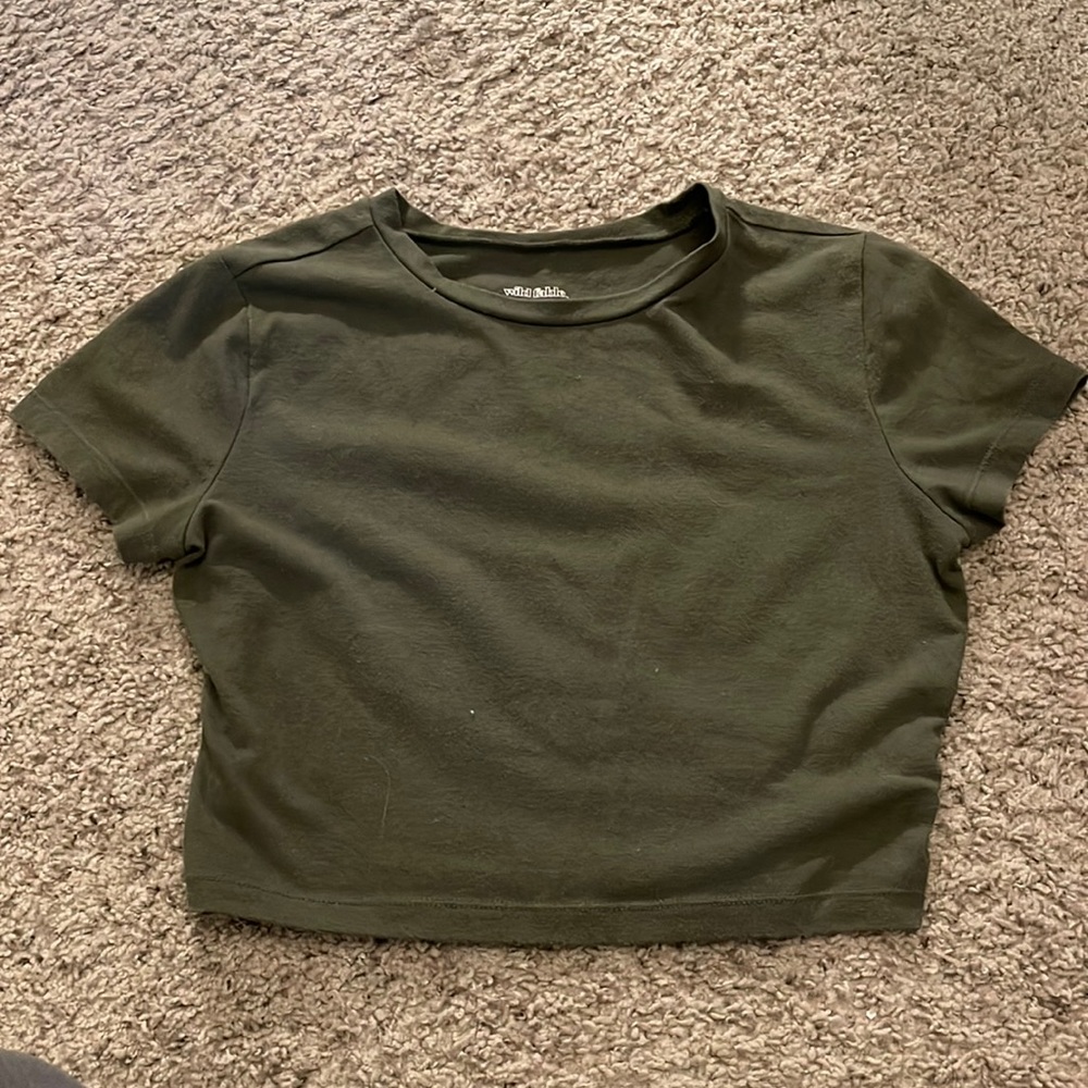 Green crop top